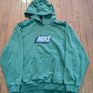 Y2K Nike Stitched Patch Spellout Hoodie - Size XL